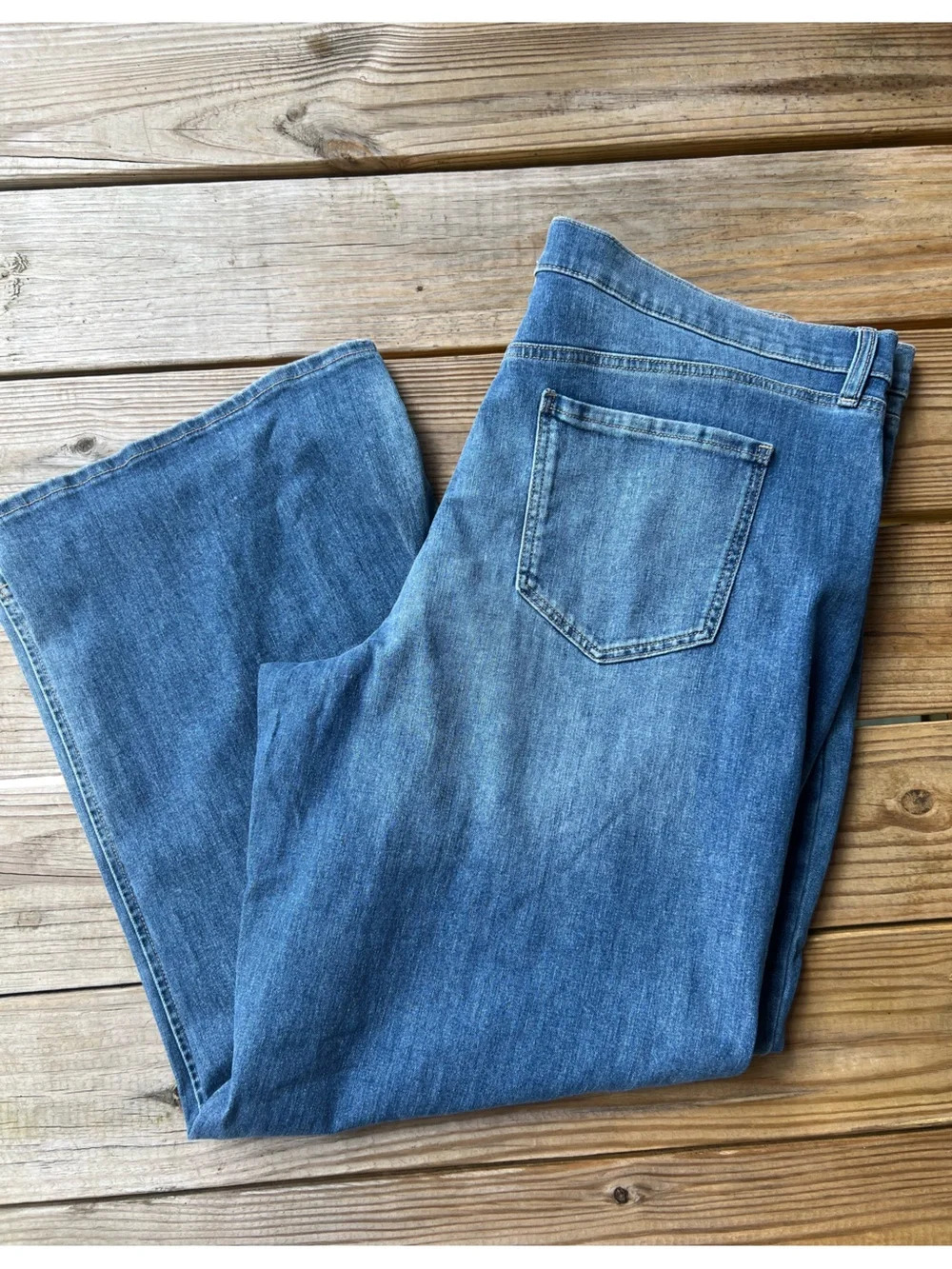 SO Super Stretch High Rise Wide Leg Blue Jeans Size 24 - Picture 3 of 10
